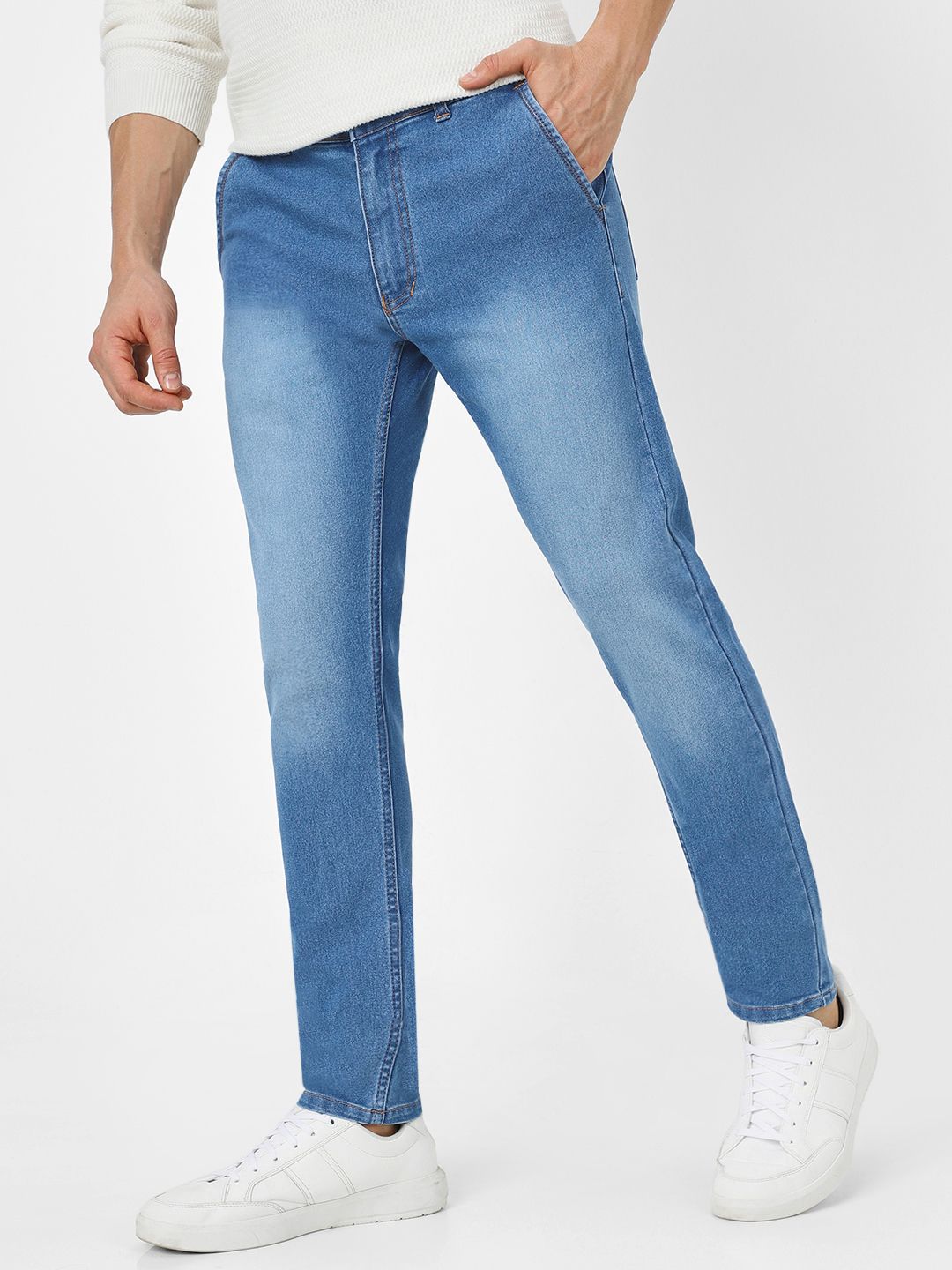 Urbano Fashion Men Blue Slim Fit Mid-Rise Clean Look Stretchable Jeans
