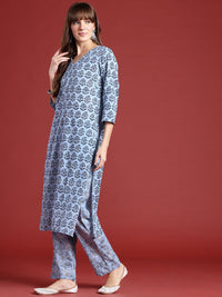 Anouk Printed Pure Cotton Kurta with Trousers & Dupatta