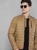 The Indian Garage Co Men Zip-Front Puffer Jacket with Zipper Pockets