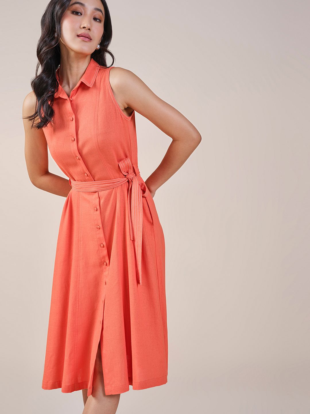 AND Women Shirt Collar Maxi Dress