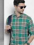 The Indian Garage Co Men Green Comfort Checked Casual Shirt