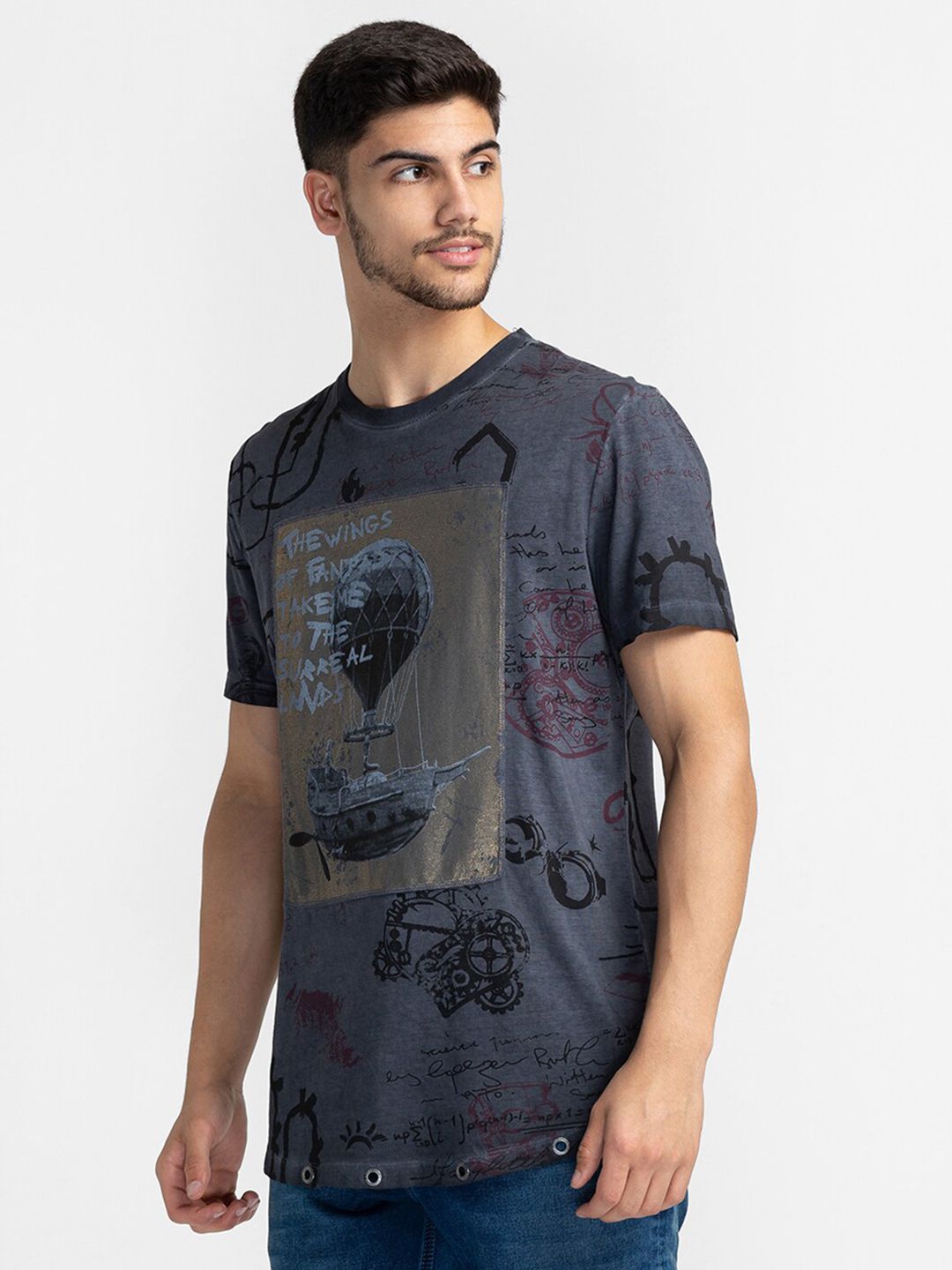 Being Human Graphic Printed Round Neck T-shirt