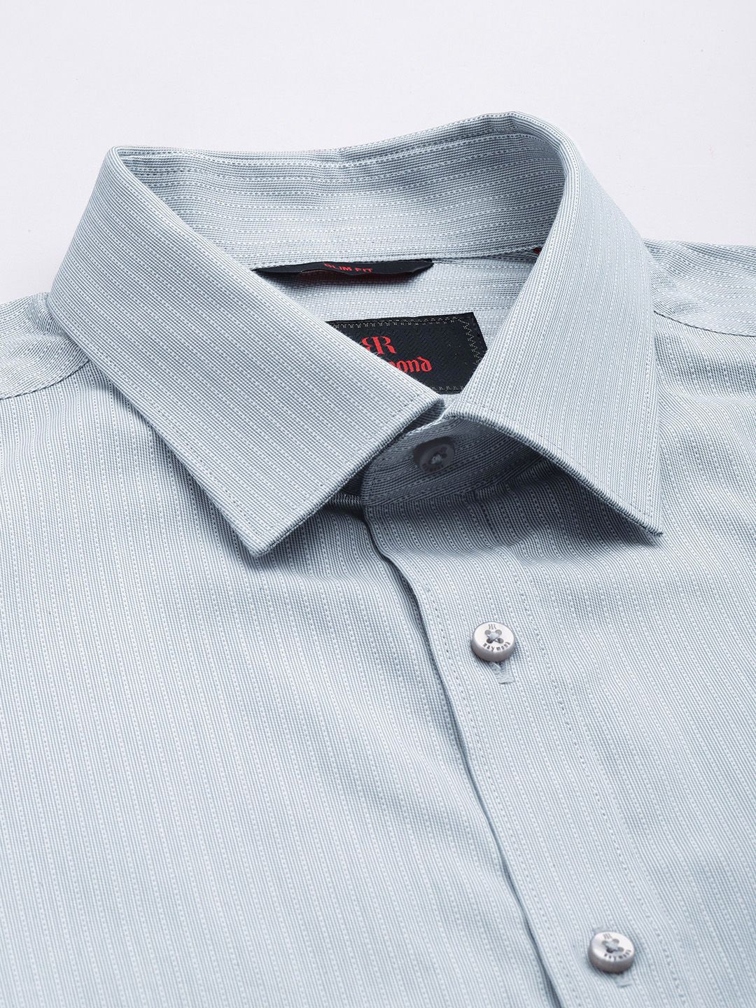 Raymond Pure Cotton Self Design Slim Fit Textured Formal Shirt