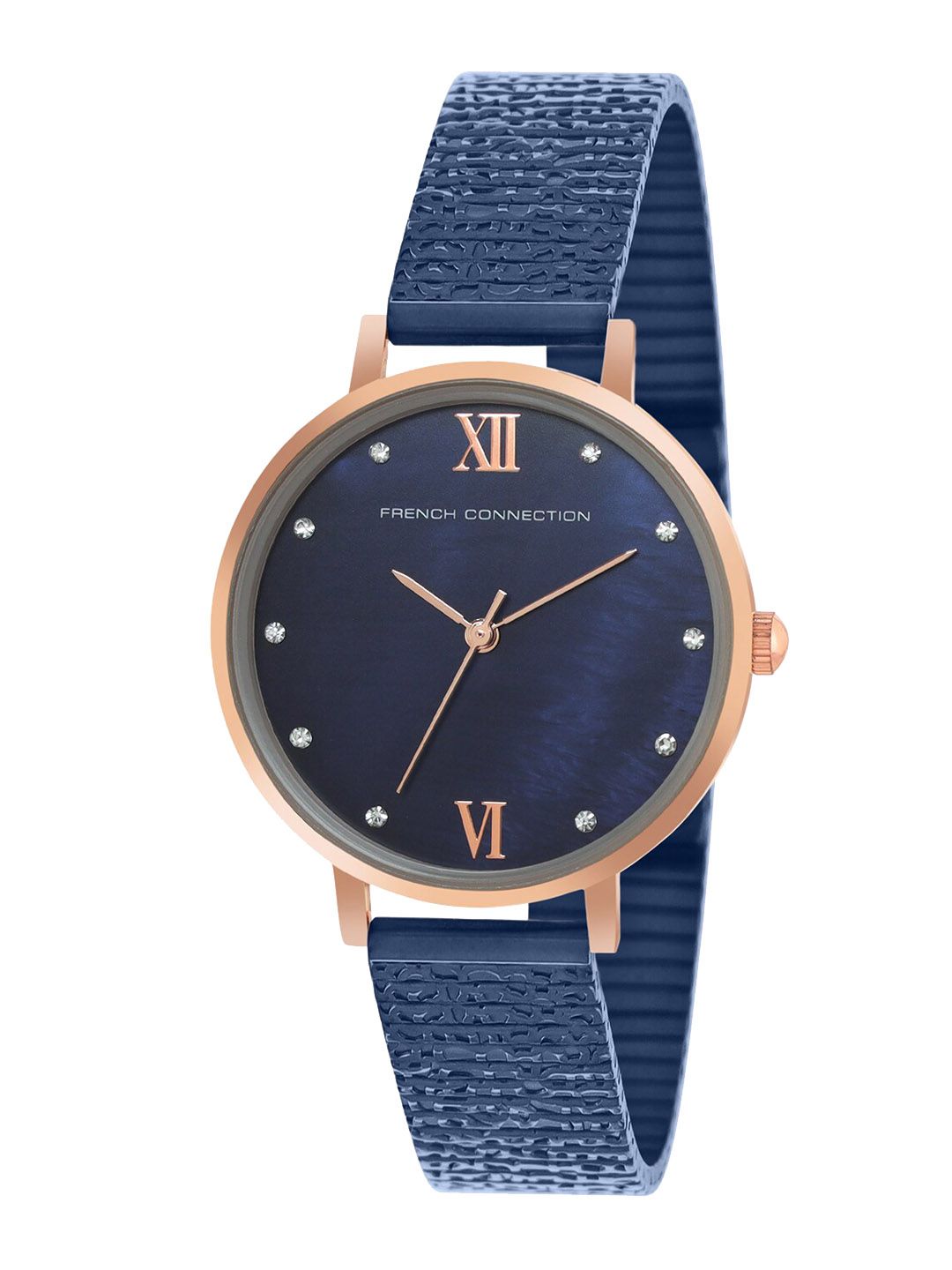 French Connection Women Embellished Dial & Stainless Steel Straps Analogue Watch FCN00065F