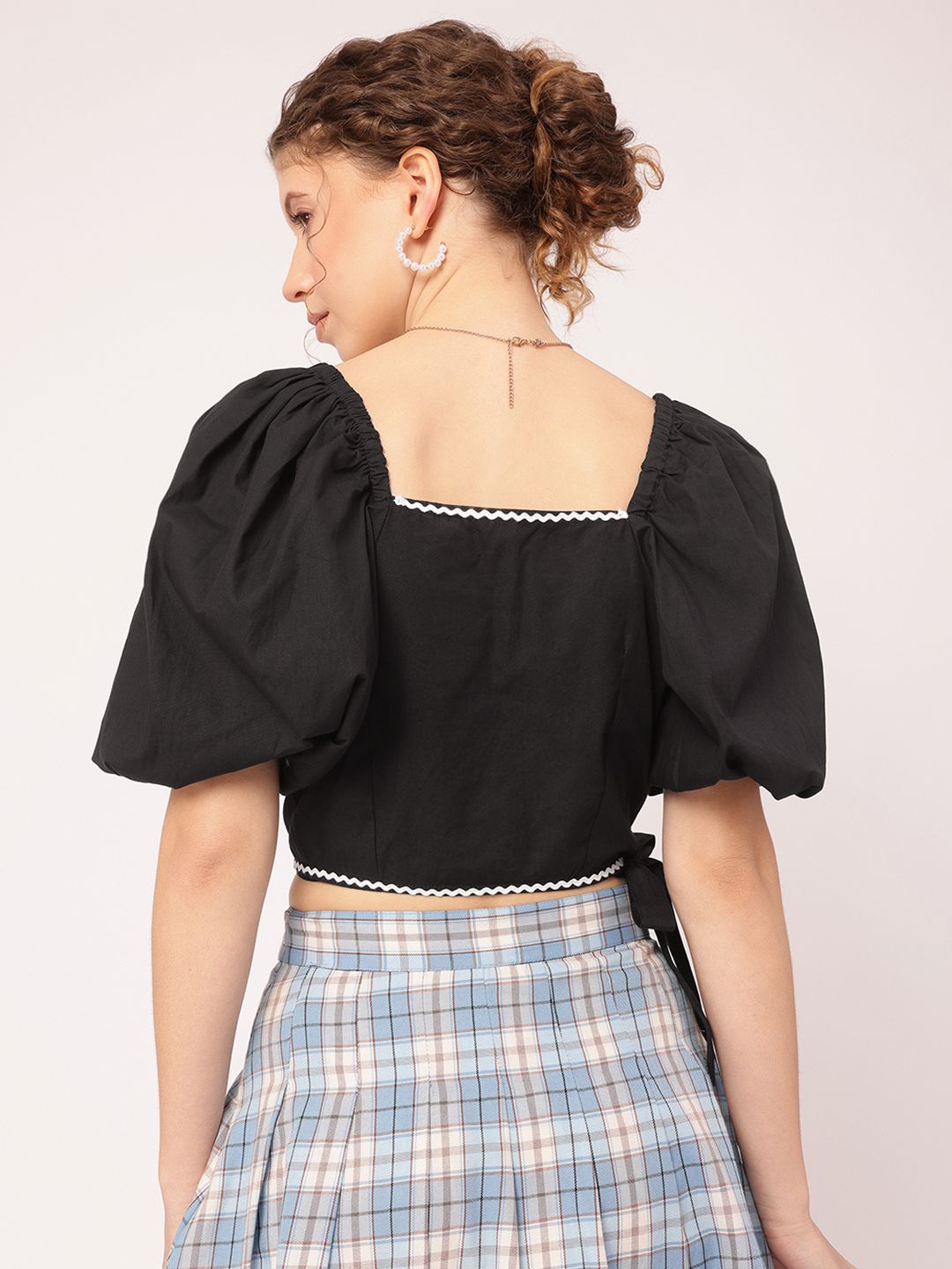 DressBerry Classic Feminine Plunge Neck Wrap Top