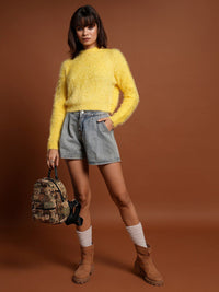 Tokyo Talkies Boucle Crop Pullover Sweater