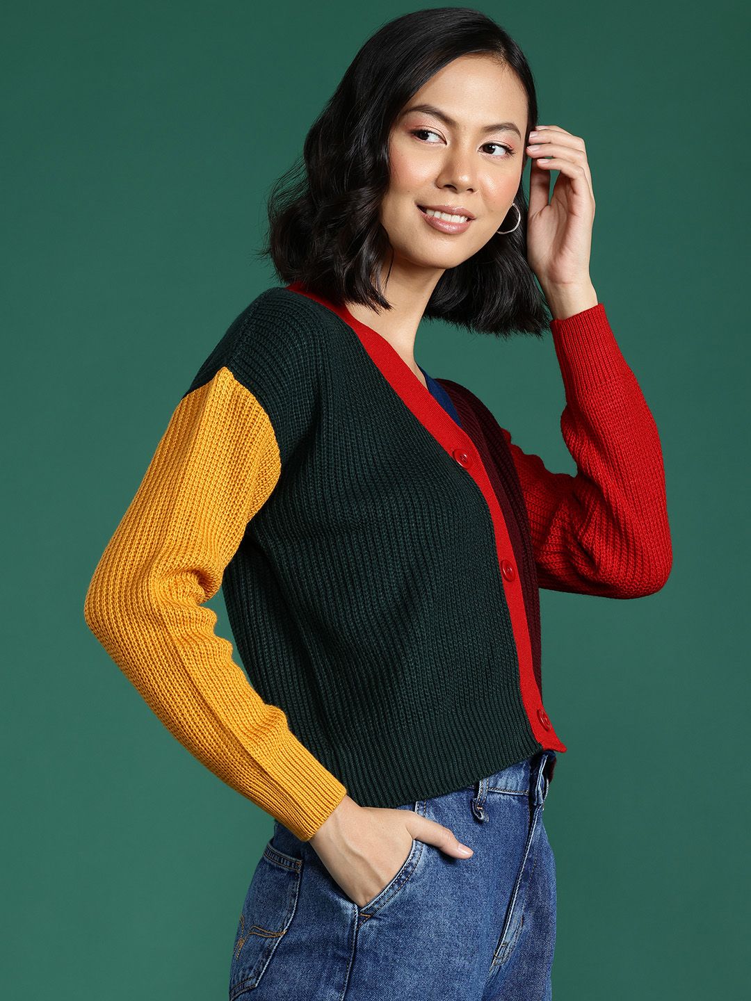 DressBerry Colourblocked Cardigan