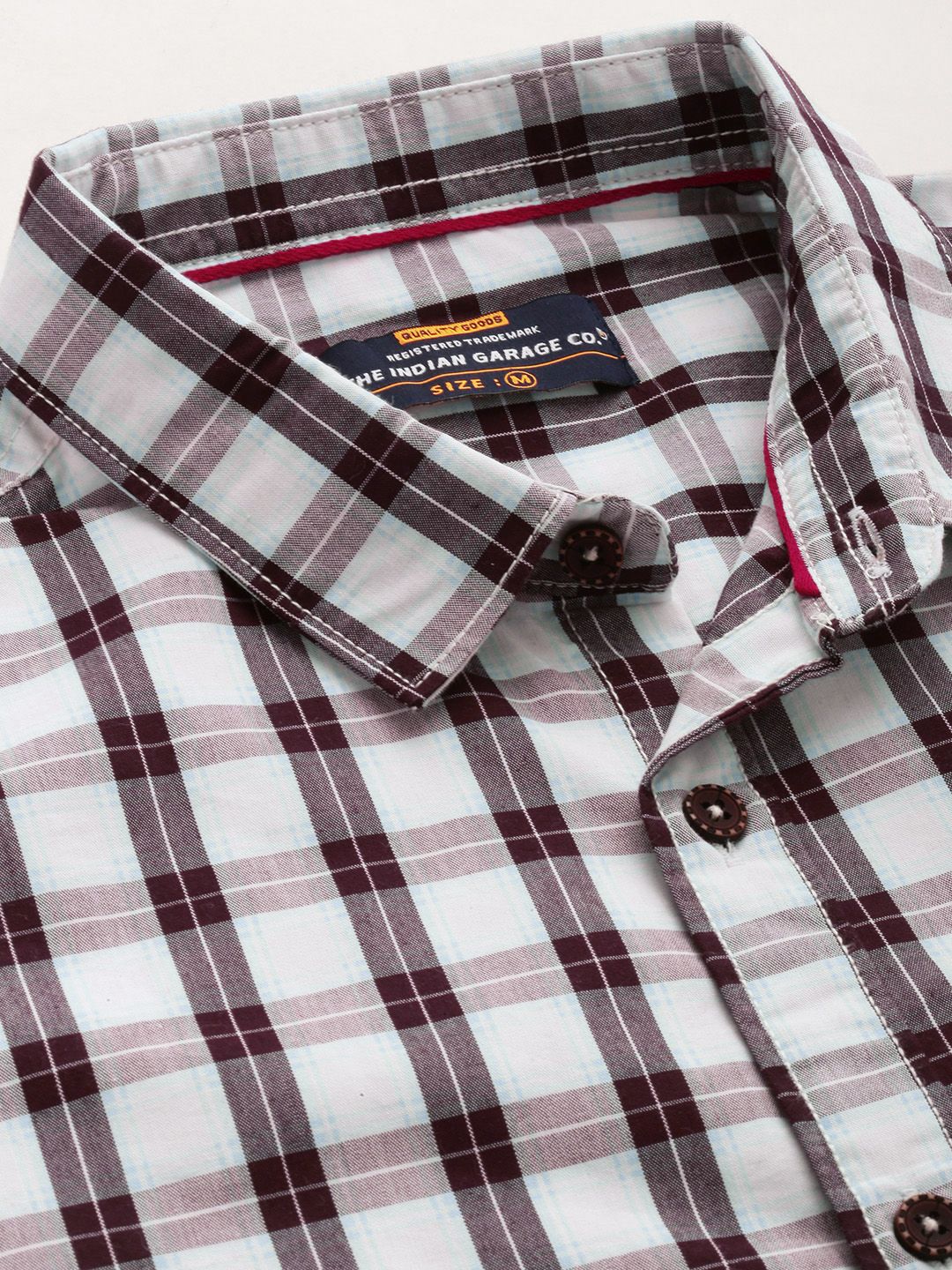 The Indian Garage Co Men Slim Fit Tartan Checked Casual Shirt