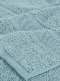 MYTRIDENT Set Of 6 Blue Solid 500 GSM Soft  Plush Pure Cotton Towel Set