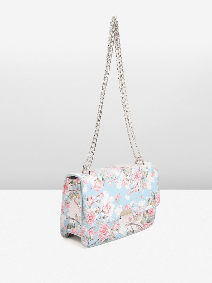 Lino Perros Floral Printed Structured Sling Bag