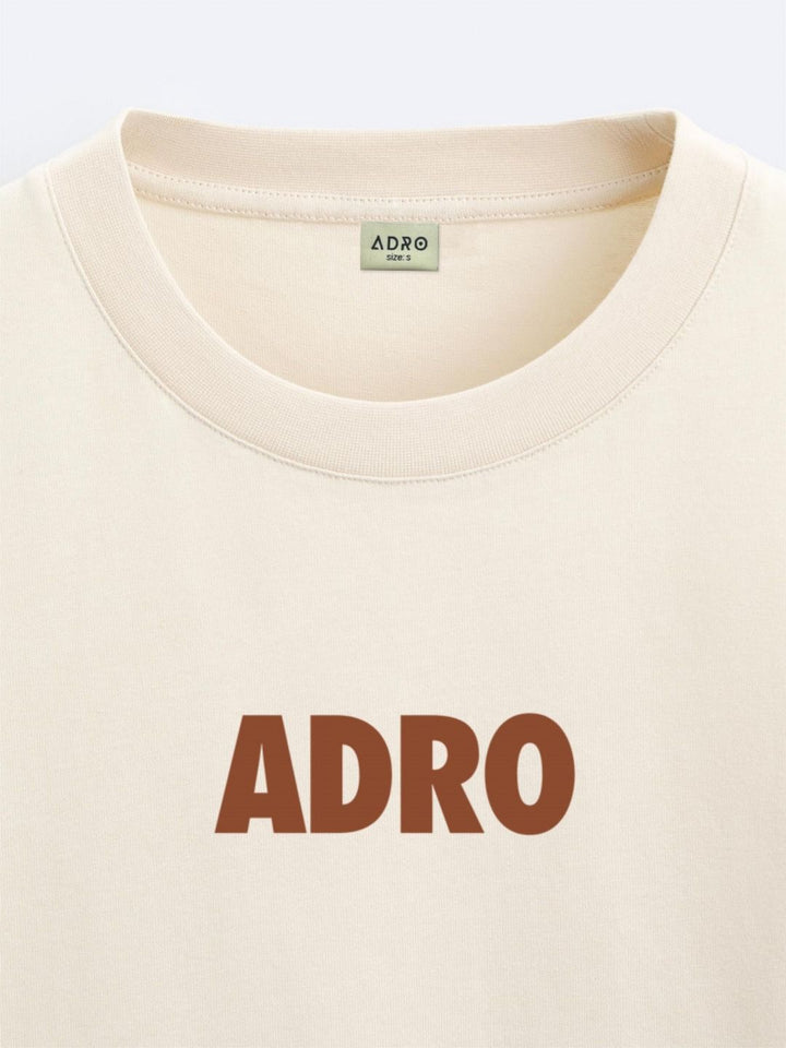 ADRO Lelaki Typography Drop-Shoulder Lengan Poket T-shirt