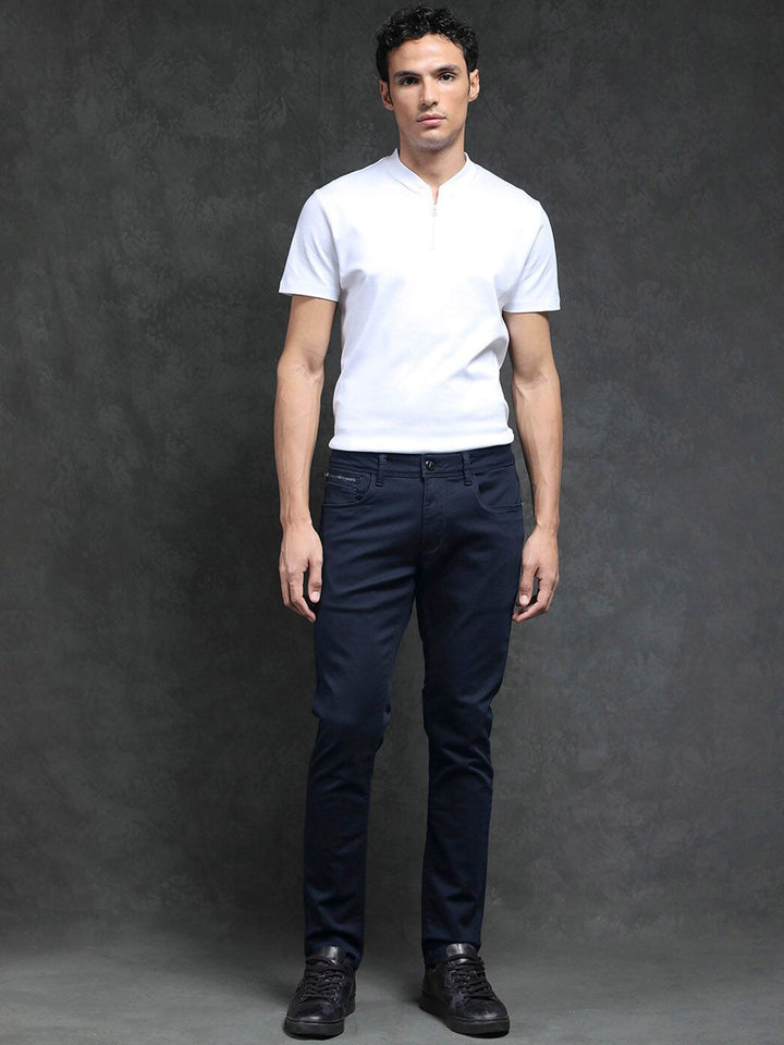 RARE RABBIT Men Saton Slim Fit Cotton Jeans