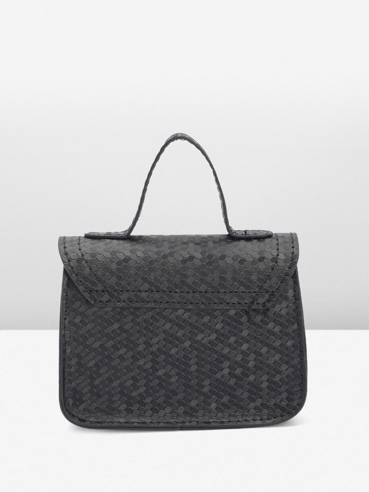 DressBerry Textured Structured Satchel Bag