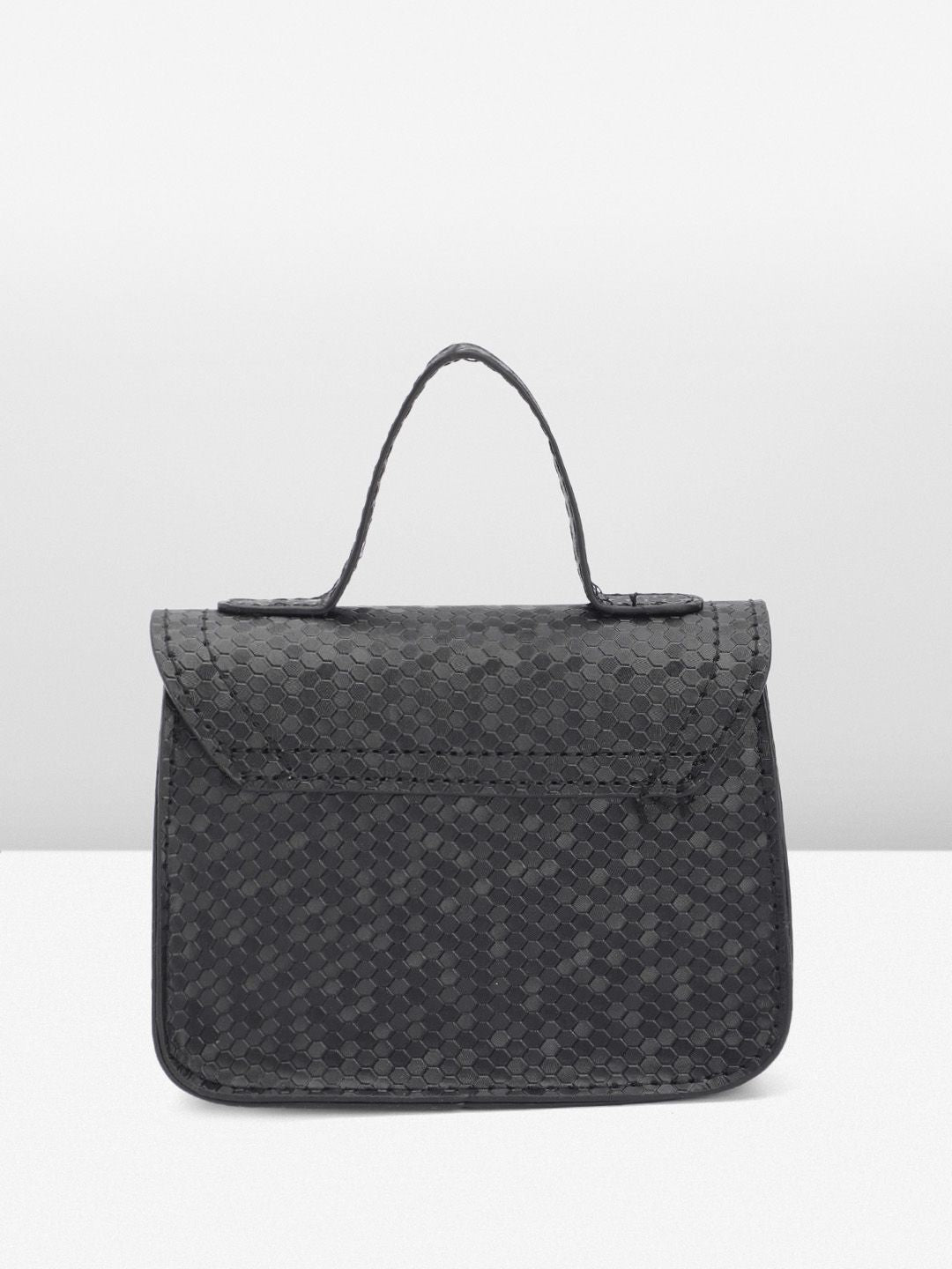 DressBerry Textured Structured Satchel Bag