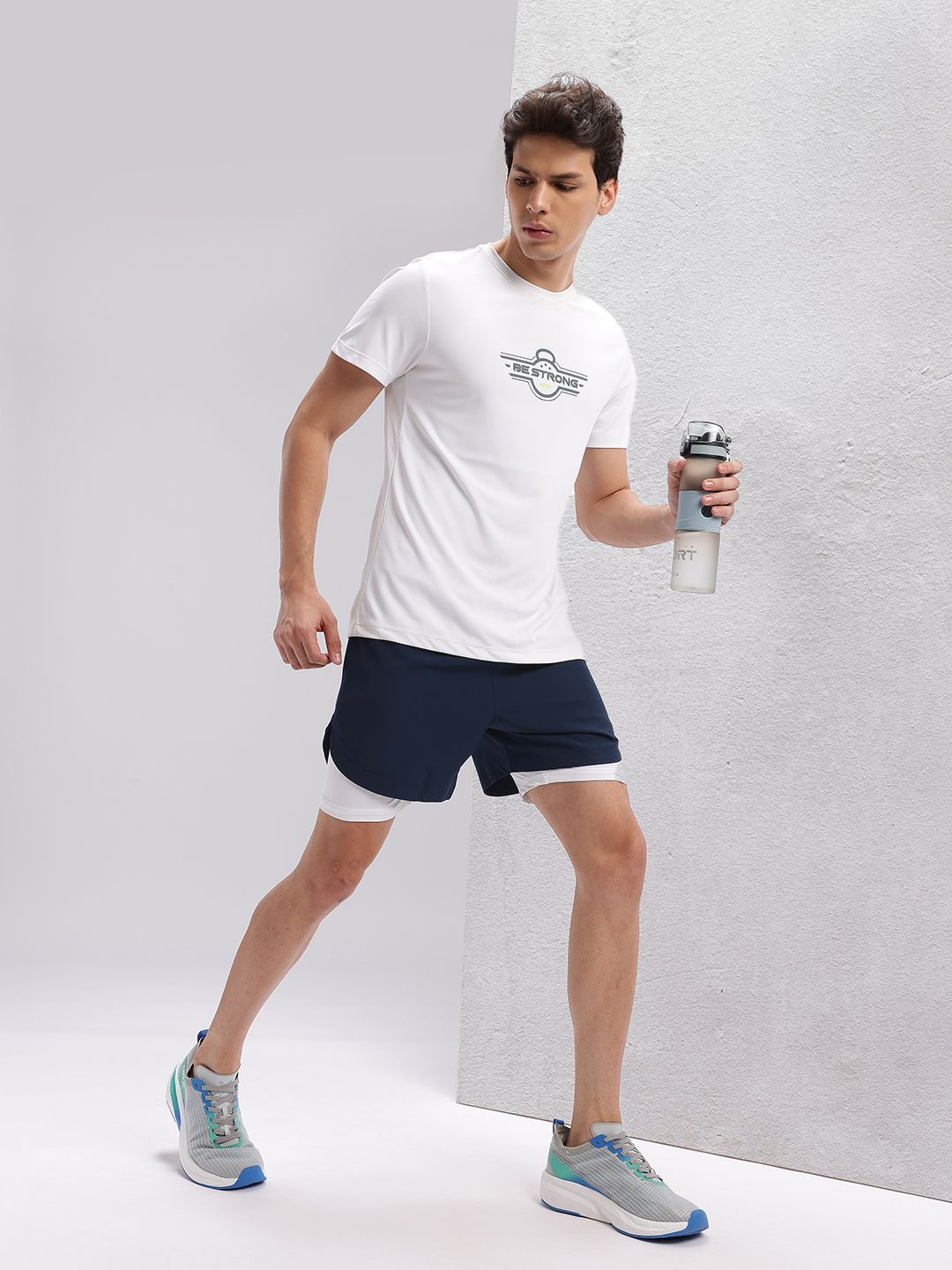 HRX by Hrithik Roshan Men Rapid-Dry Running Shorts with Inner Tights