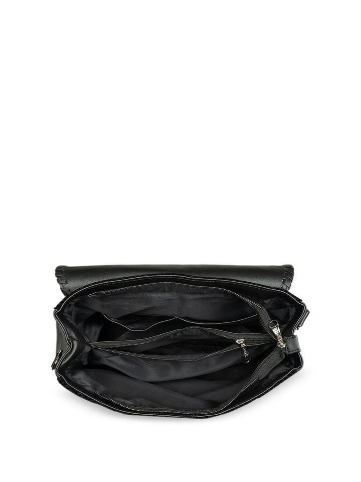 ZOUK Floral Printed Structured Jute Handheld Bag