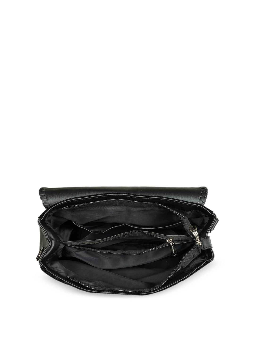 ZOUK Floral Printed Structured Jute Handheld Bag