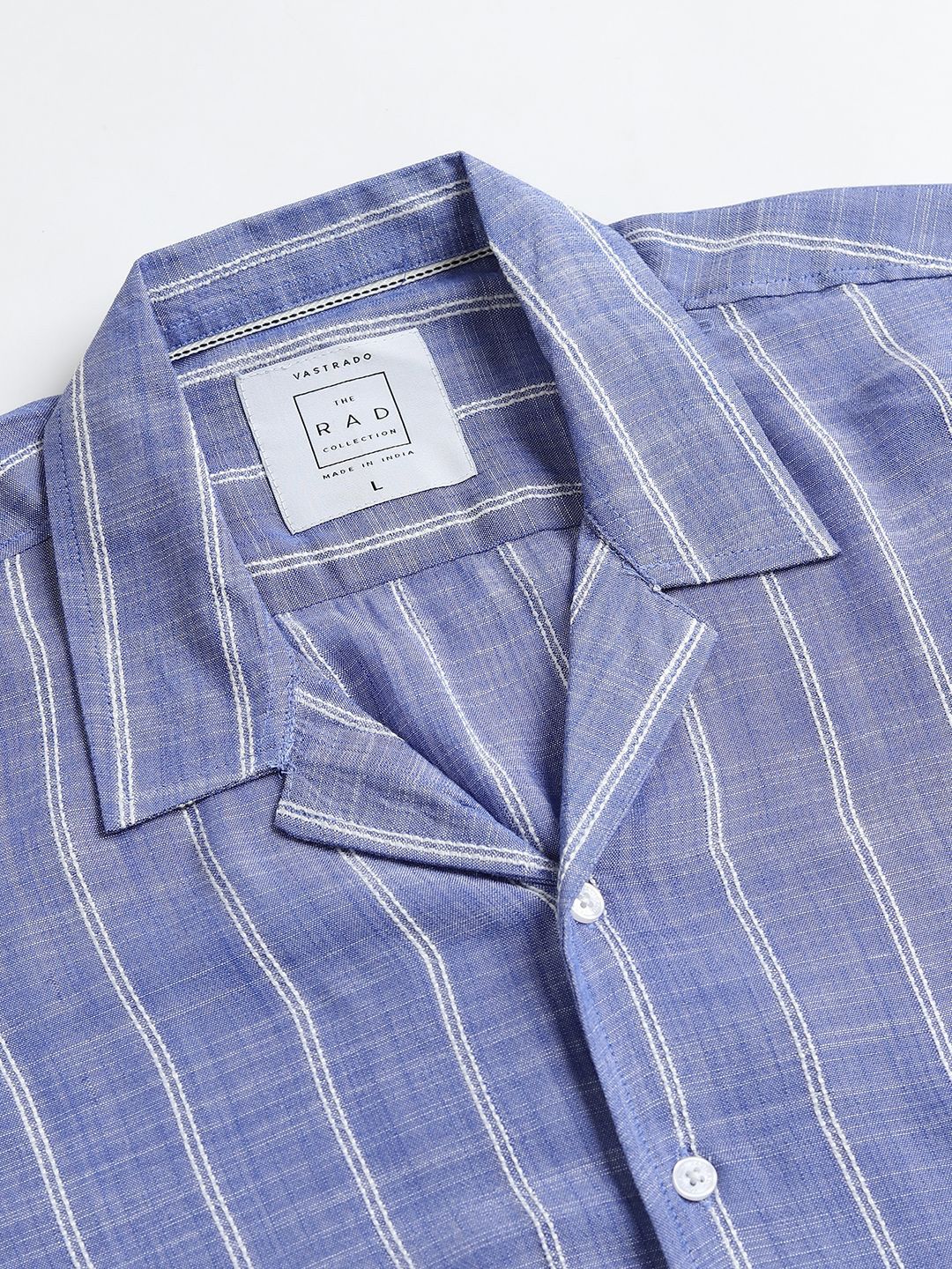 VASTRADO Men Striped Resort Collar Oversized Shirt