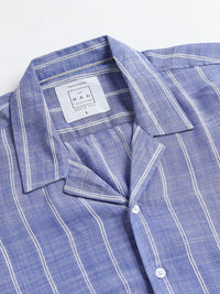 VASTRADO Men Striped Resort Collar Oversized Shirt