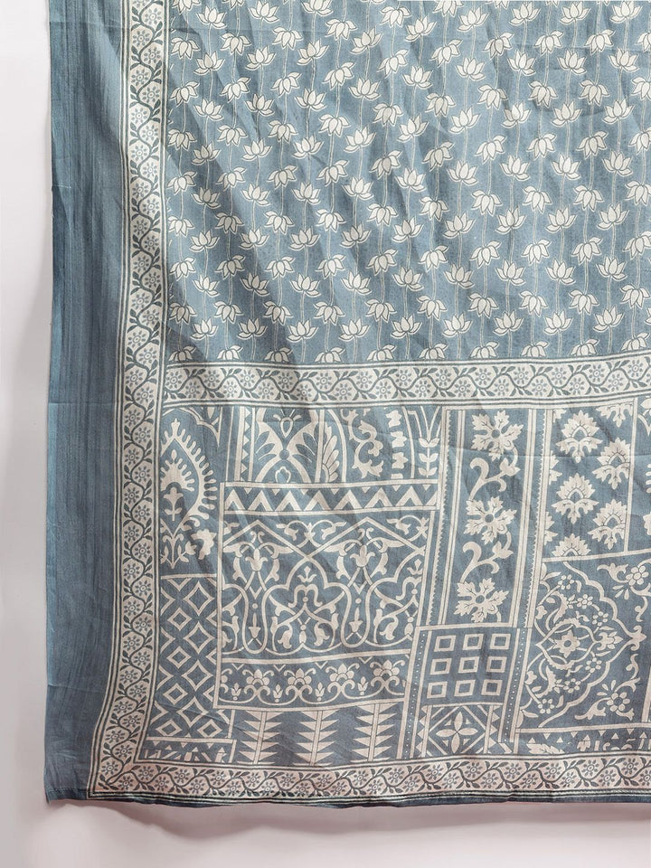 Anouk Ethnic Motif Print Pure Cotton Kurta with Trousers & Dupatta