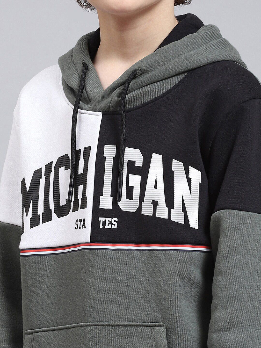 Monte Carlo Boys Typography Printed Hooded Pullover