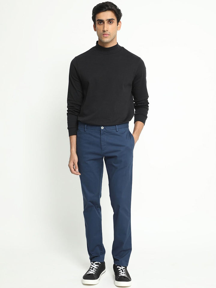 RARE RABBIT Men Pesto Mid Rise Slim Fit Cotton Trouser