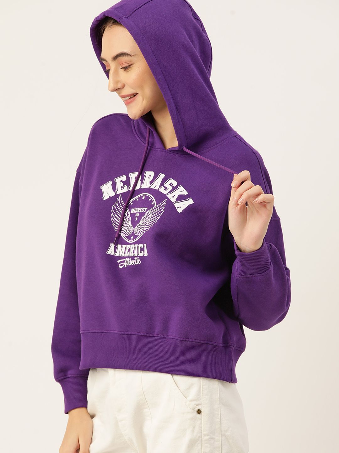 DressBerry Women Printed Hooded Sweatshirt