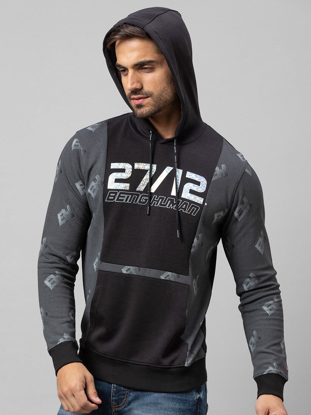 Being Human Men Black Printed Sweatshirt