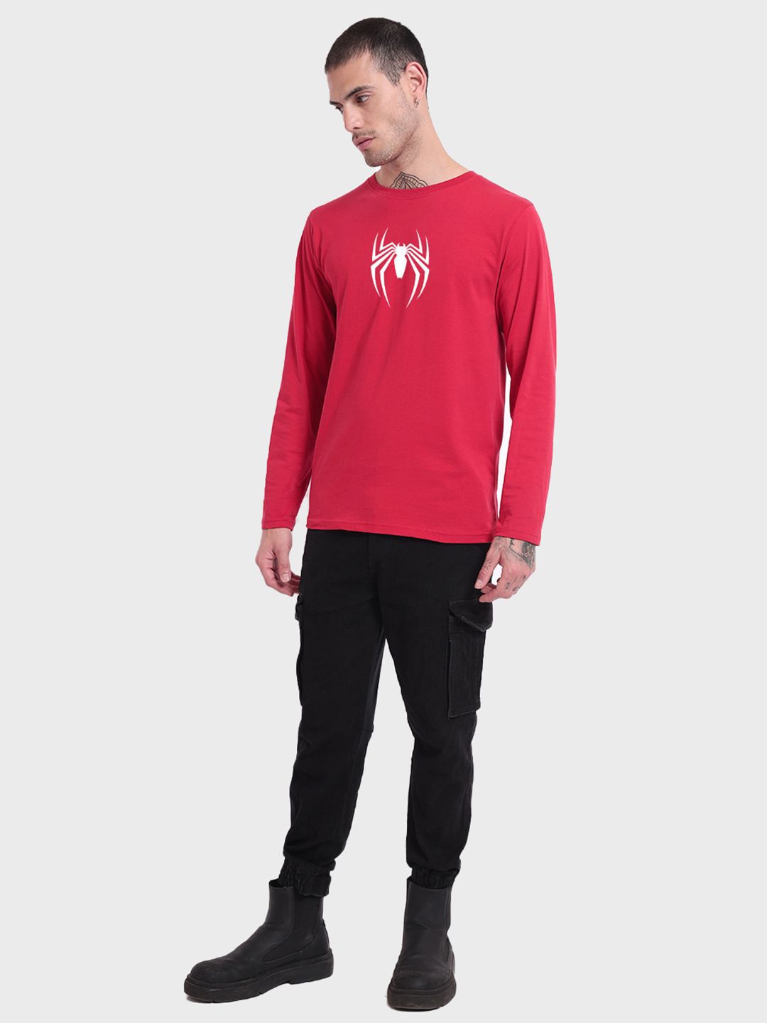 Bewakoof Spider-Man Graphic Round Neck Cotton T-shirt