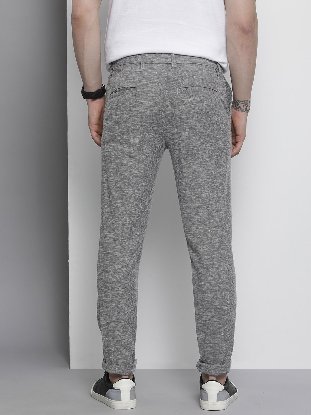 The Indian Garage Co Men Grey Joggers Trousers