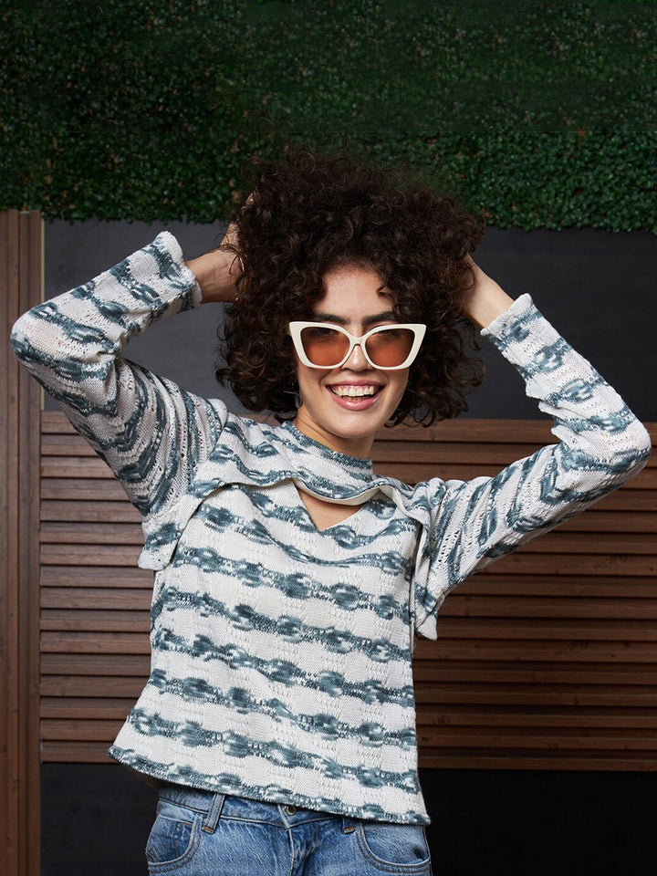 Athena Self Design knits Cut-Out Top
