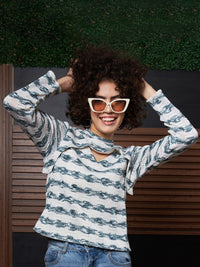 Athena Self Design knits Cut-Out Top