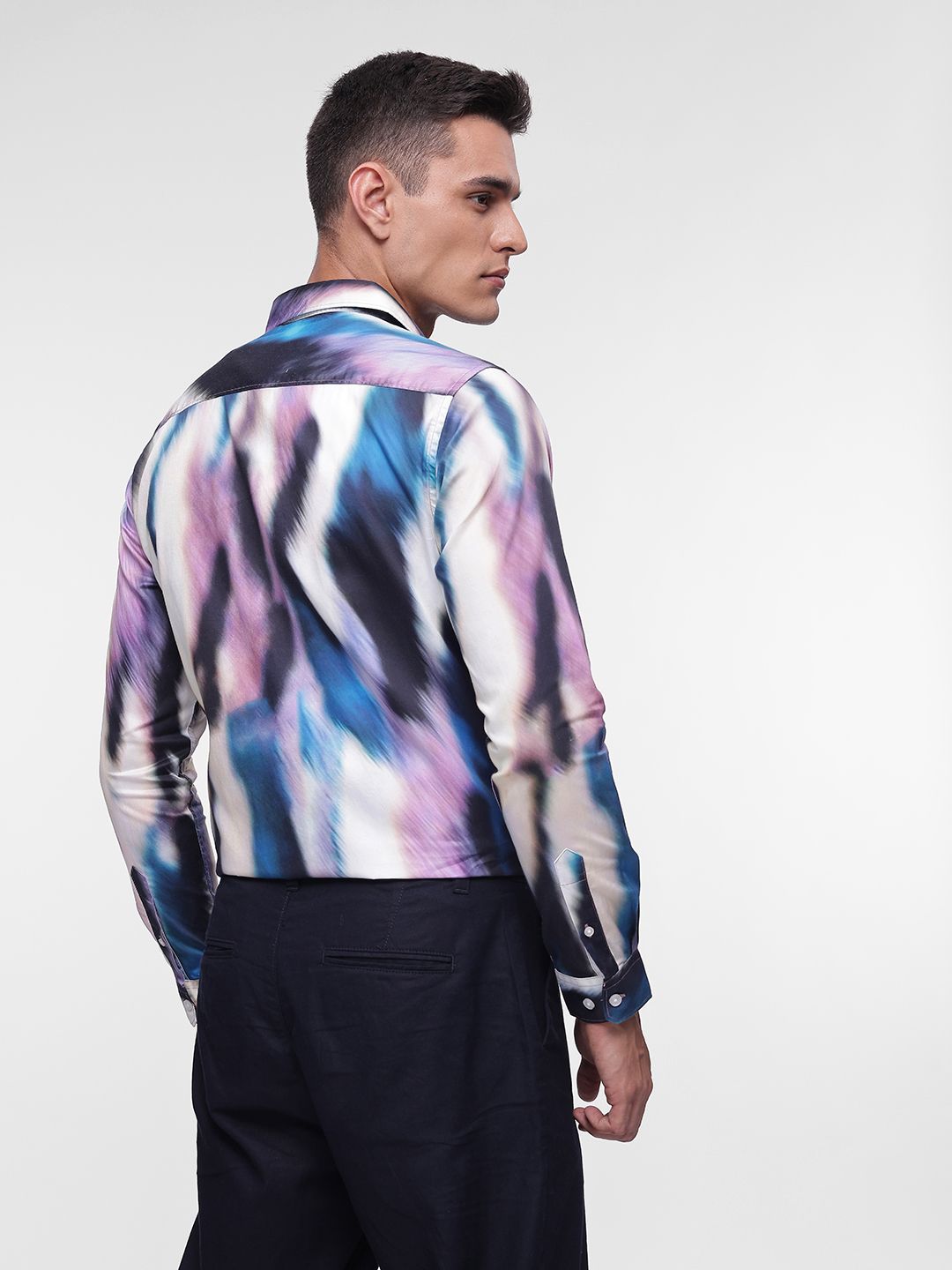 French Connection Slim Fit Abstract Printed Pure Cotton Casual Shirt