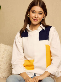 Berrylush Women Colourblocked Sleeveless Sweater Vest