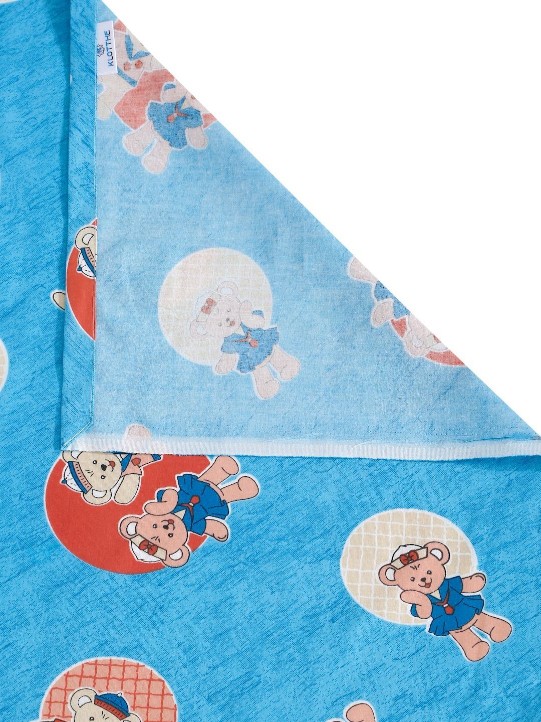 KLOTTHE Biru Kapas 400 TC Cadar King Halus dengan Sarung Bantal-98 x 89 inci
