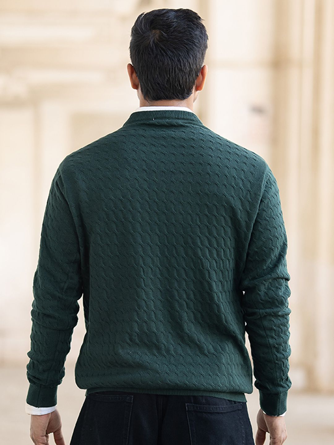 Powerlook Men Self-Design Pullover Sweater