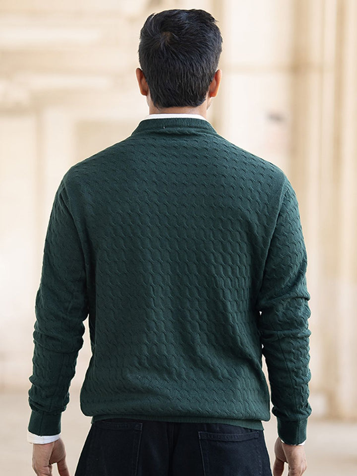 Powerlook Men Self-Design Pullover Sweater