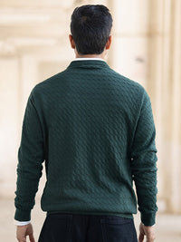 Powerlook Men Self-Design Pullover Sweater