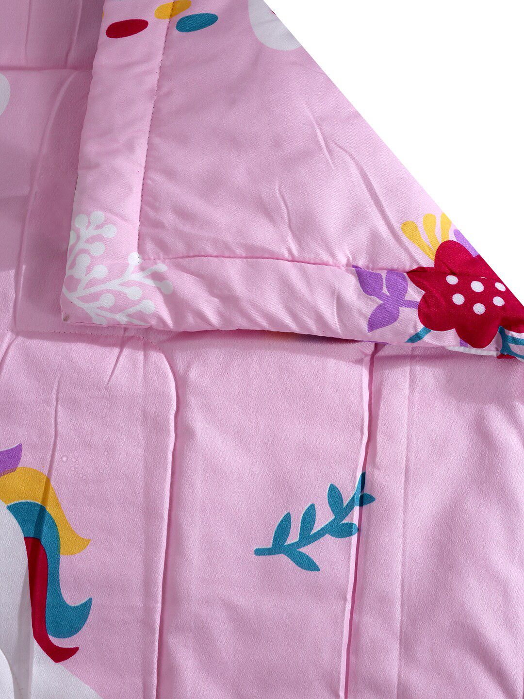HOSTA HOMES Pink & Red Heavy Winter 210 GSM Cotton Single Bed Comforter