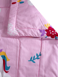 HOSTA HOMES Pink & Red Heavy Winter 210 GSM Cotton Single Bed Comforter