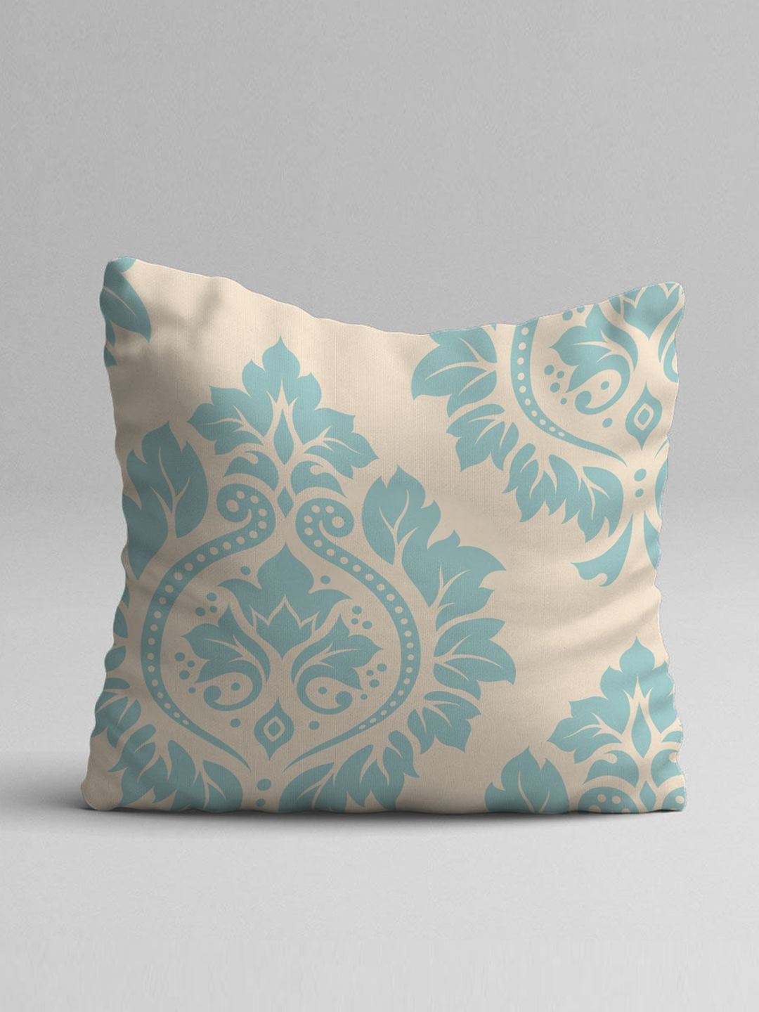 STITCHNEST Blue & Black Set of 5 Floral Square Cushion Covers