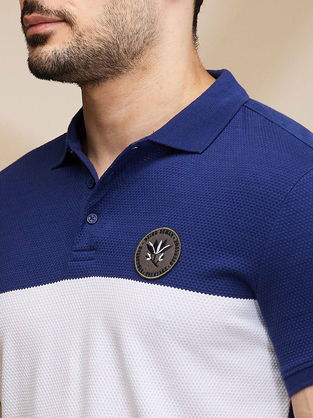 Being Human Men Colourblocked Polo Collar T-shirt