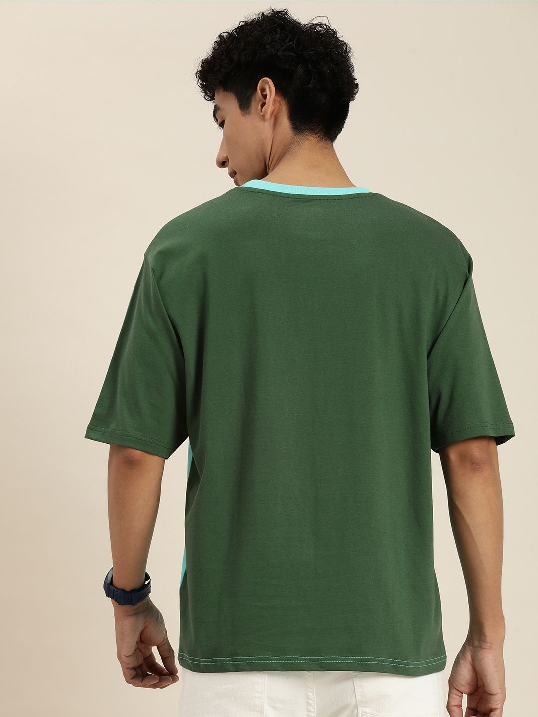 DILLINGER Men Colourblocked Pure Cotton Oversized T-shirt