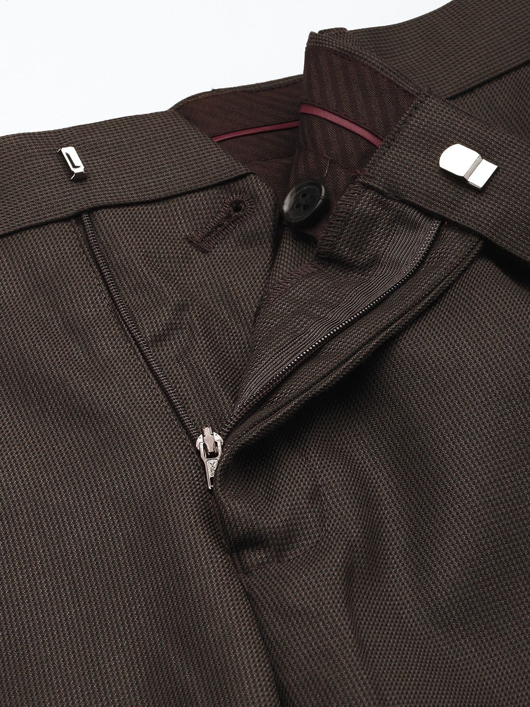 Raymond Men Textured Slim Fit Formal Trousers