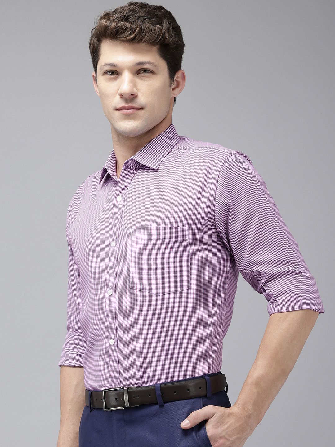 Park Avenue Slim Fit Micro Checks Formal Shirt
