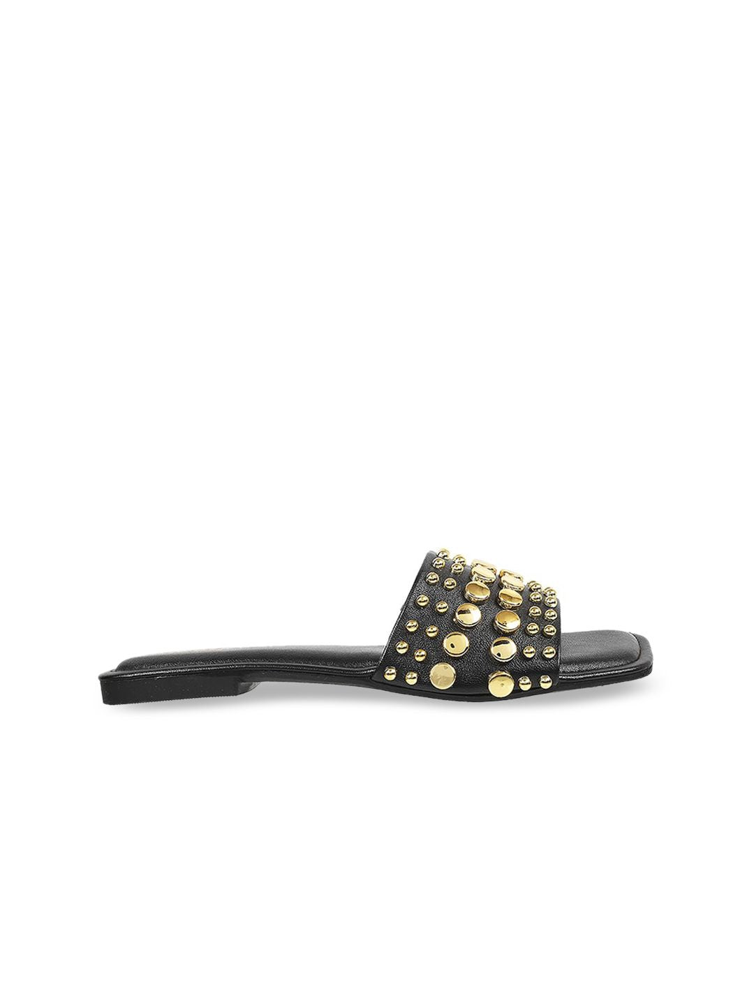 Mochi Embellished Open Toe Flats