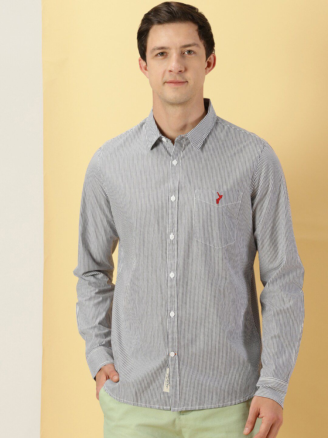 Thomas Scott Classic Slim Fit Vertical Striped Pure Cotton Casual Shirt