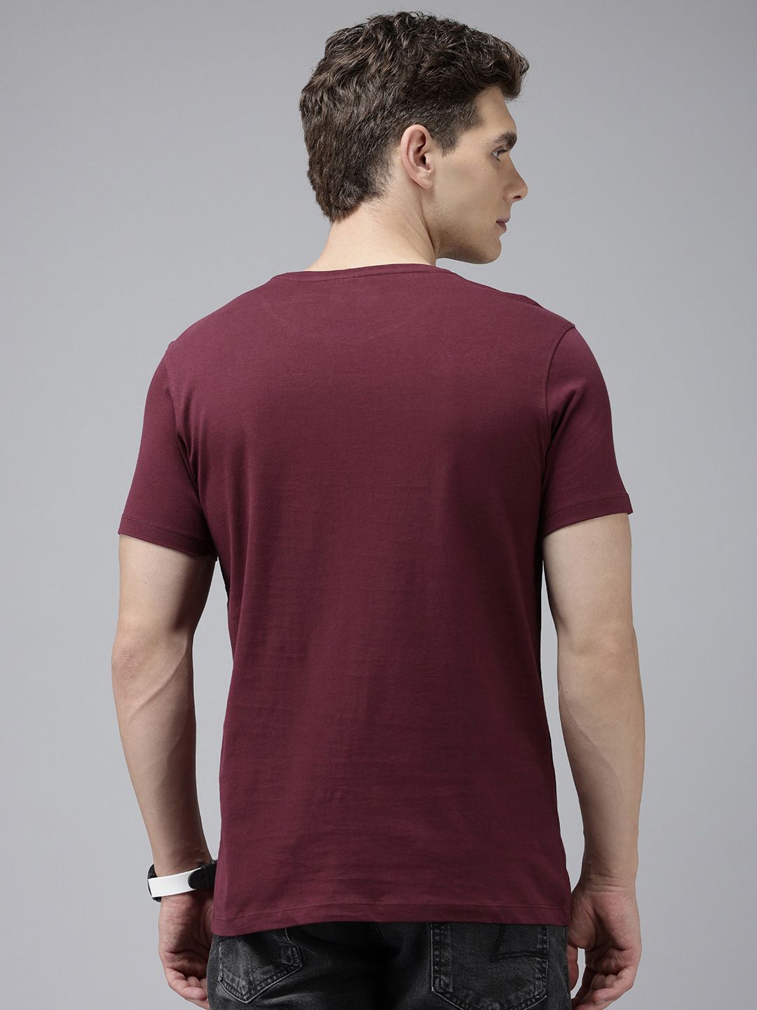 SPYKAR Printed Pure Cotton Slim Fit T-shirt