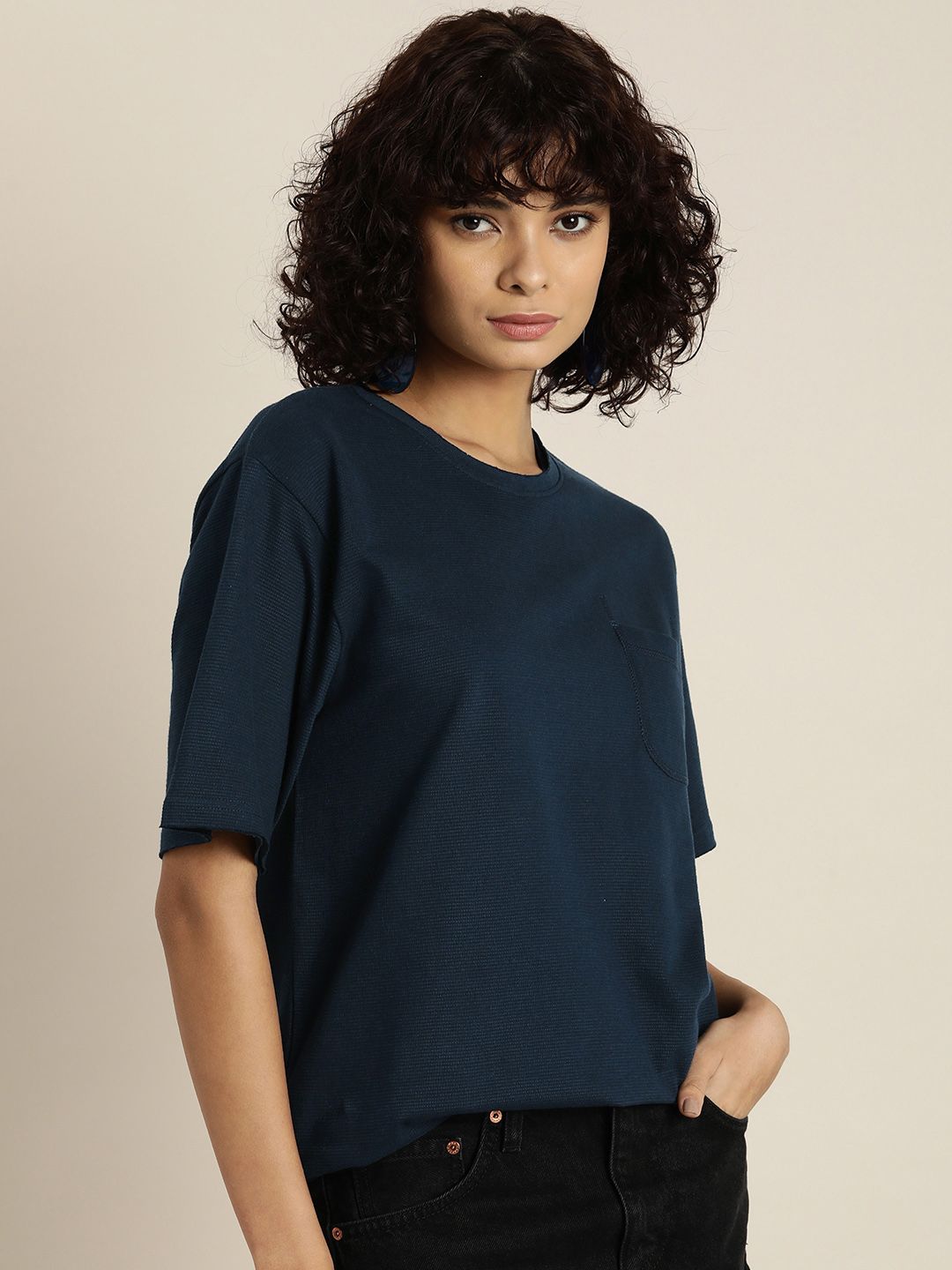 DILLINGER Women Honeycomb Structure Oversized Tshirt