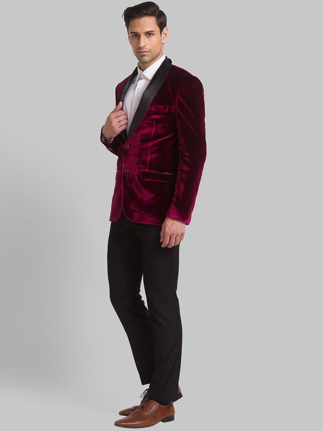 Park Avenue Men Velvet Single Breasted Dua Piece Suit